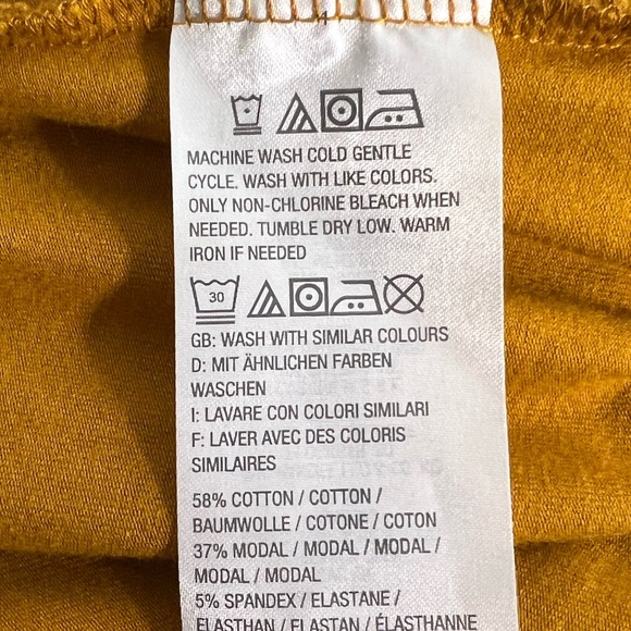 Isaac Mizrahi Live Mustard Yellow 3/4 Sleeve Tunic With Pockets, Cotton/Modal Lg - Picture 10 of 10